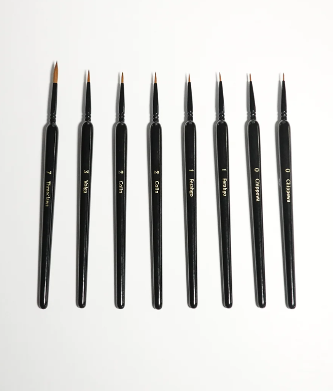 Kolinsky Hobby Brush Starter Set (5 Miniatures Brushes) – Dark Elf