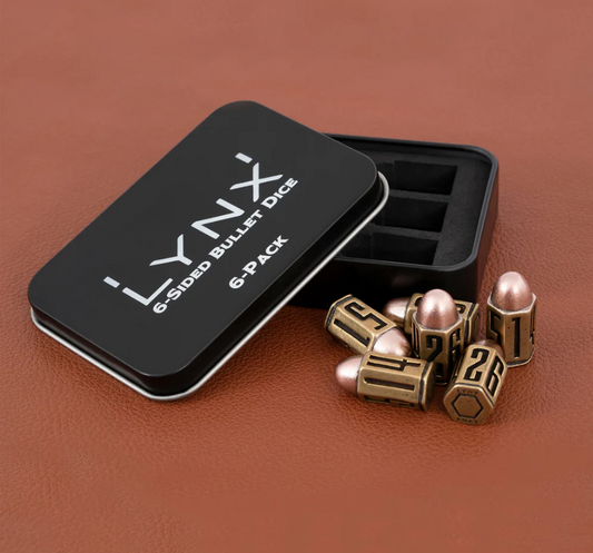 Brass D6 bullet dice set