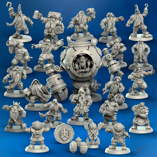 Stern Buoys - Complete dwarf team with staff