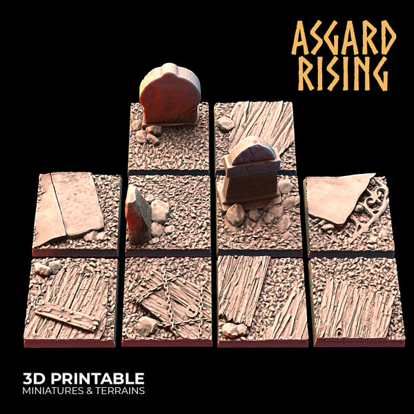 Graveyard themed bases - square 20x20 mm