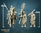 Questing knights on foot